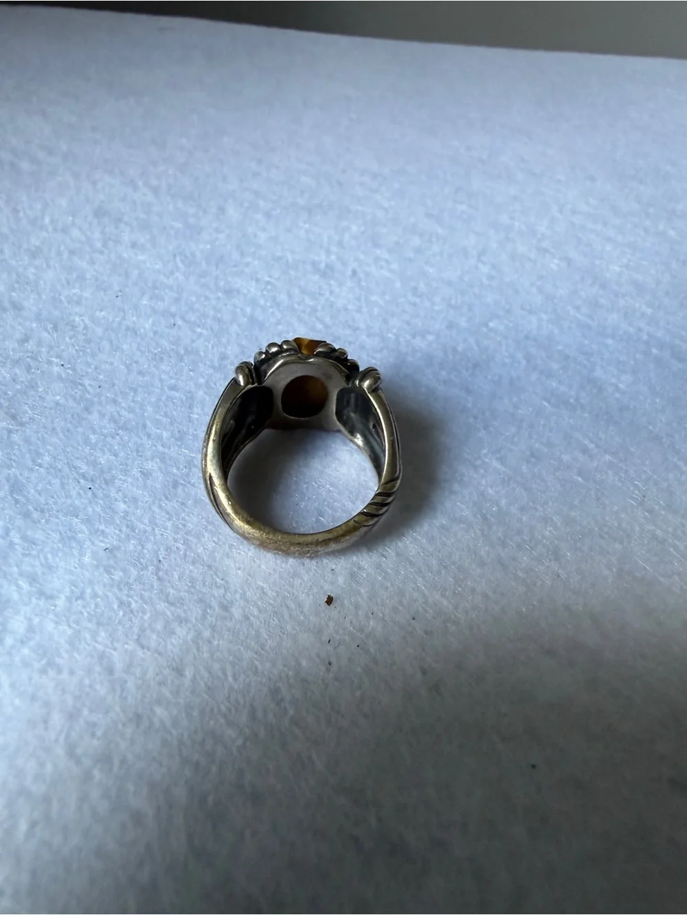 Carolyn Pollack Faceted Tiger's Eye Ring - Brown and Silver Size 7